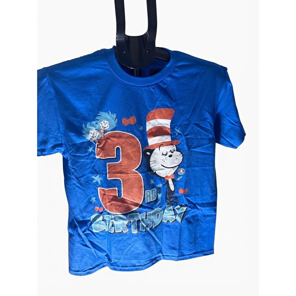 Gildan Cat in the Hat 3rd Birthday Tee Youth L⁠